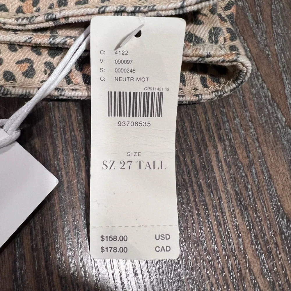 Pilcro Beige Leopard Print Straight Leg Pants - Picture 7 of 13